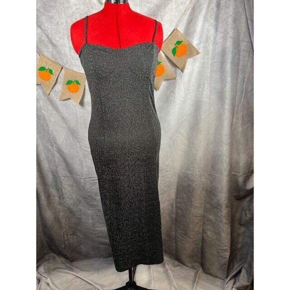 Vero Moda Women's Kanva Black/Silver Tube Calf Dress Size XL Sleeveless - Picture 1 of 7
